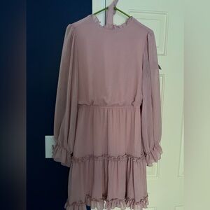 She + Sky Mauve Long Sleeve Dress